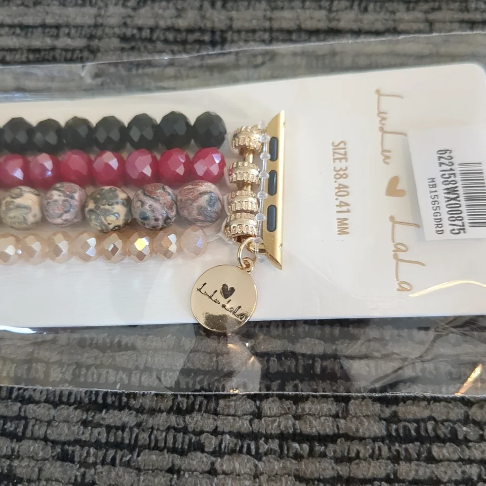 Natural Stone & Faceted Bead Multi-Layer Apple Watch Band | Boho Beaded Bracelet
